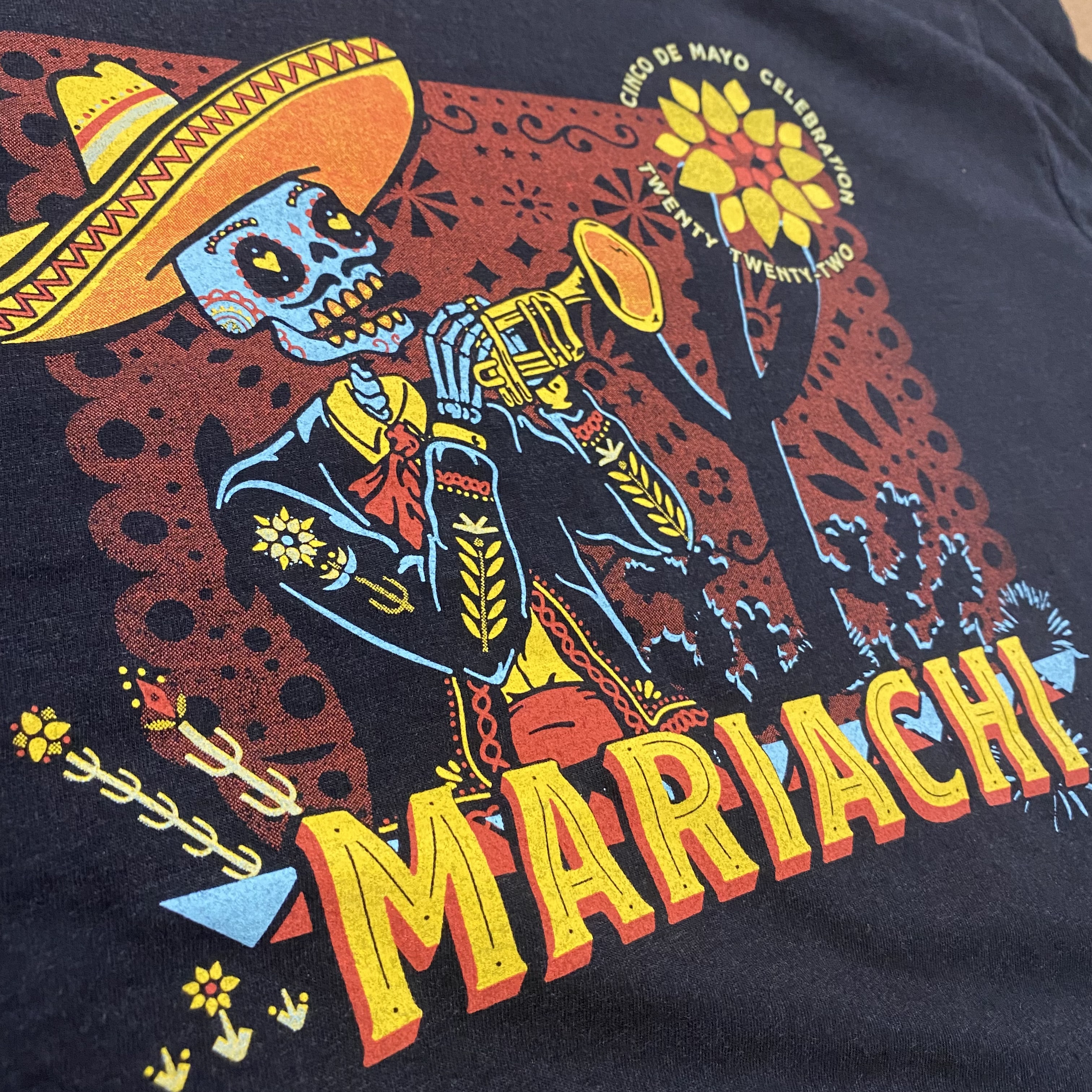 Mariachi Cinco de Mayo multi-color custom screen printed t-shirt