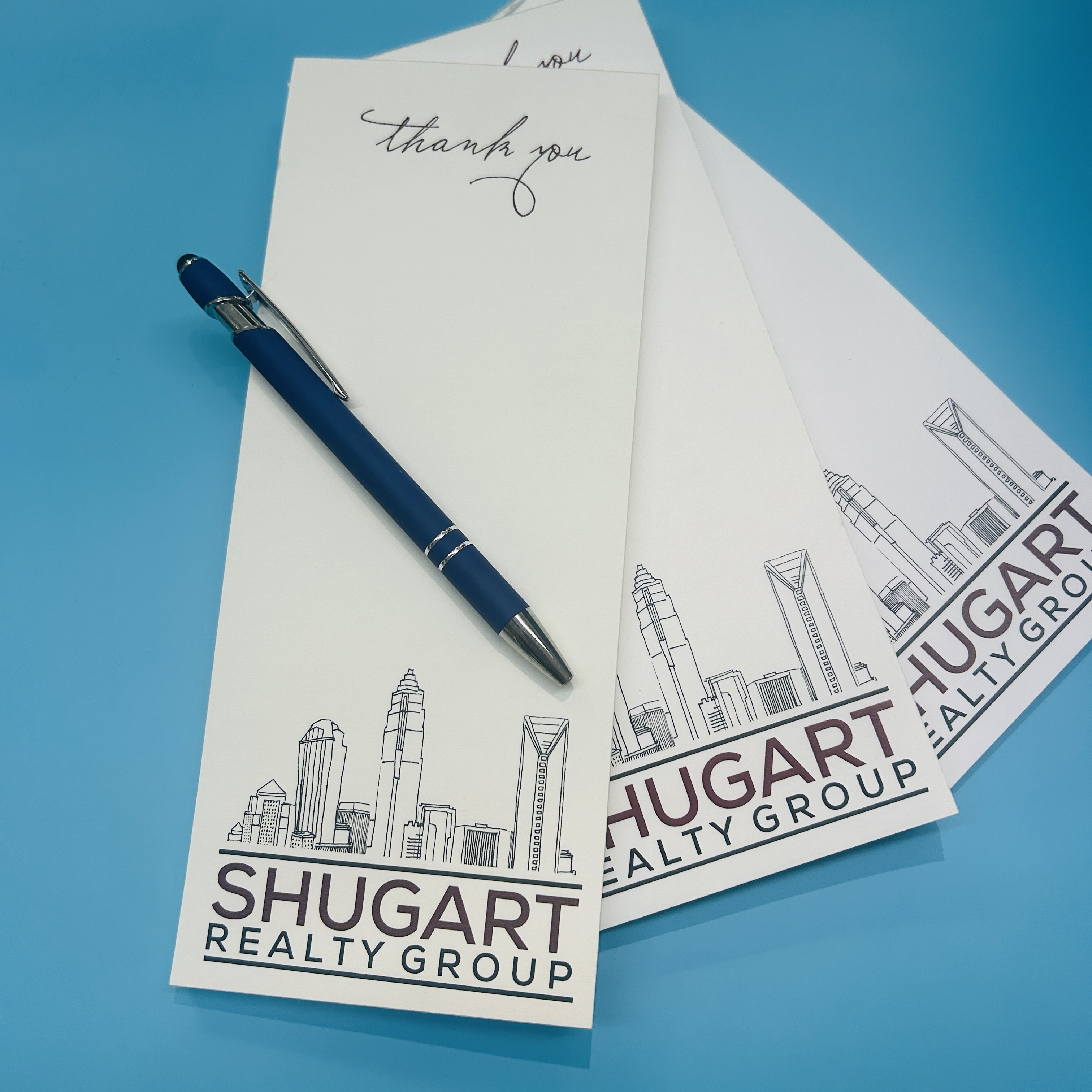 Shugart Realty Group custom branded notepads and stationery