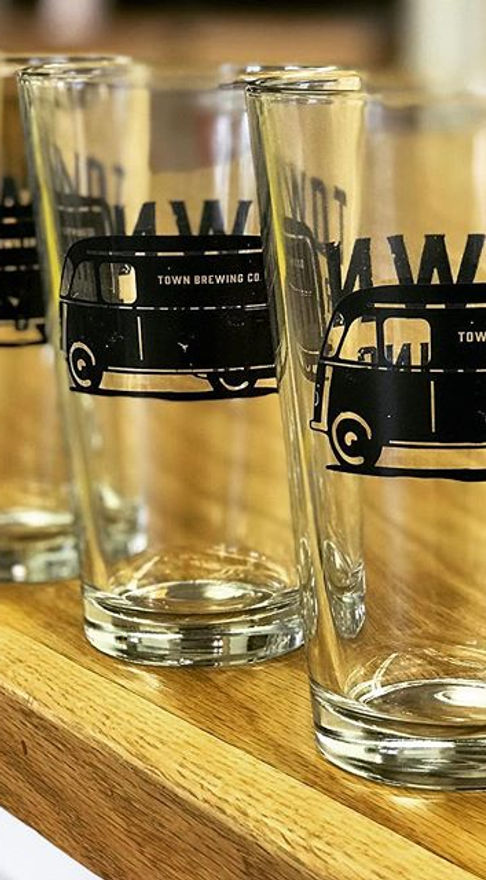 Custom printed pint glasses